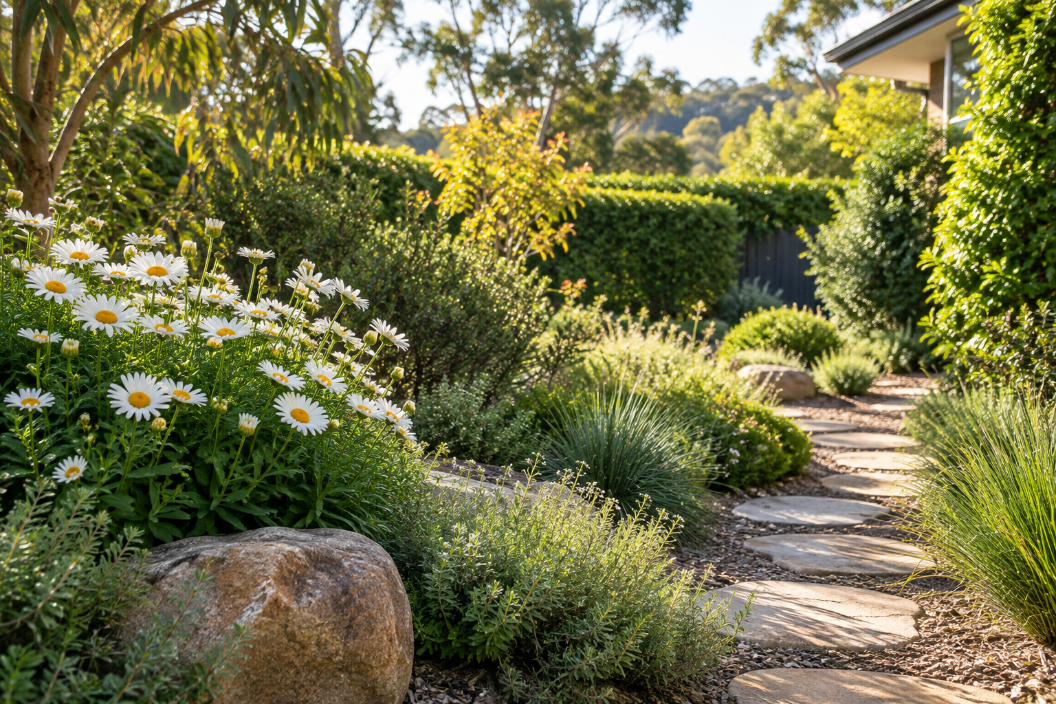 Flowers and a garden bed