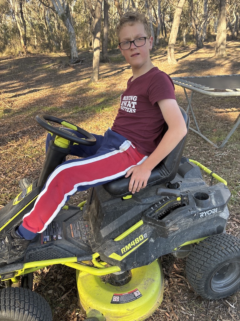Jack on a ride-on mower
